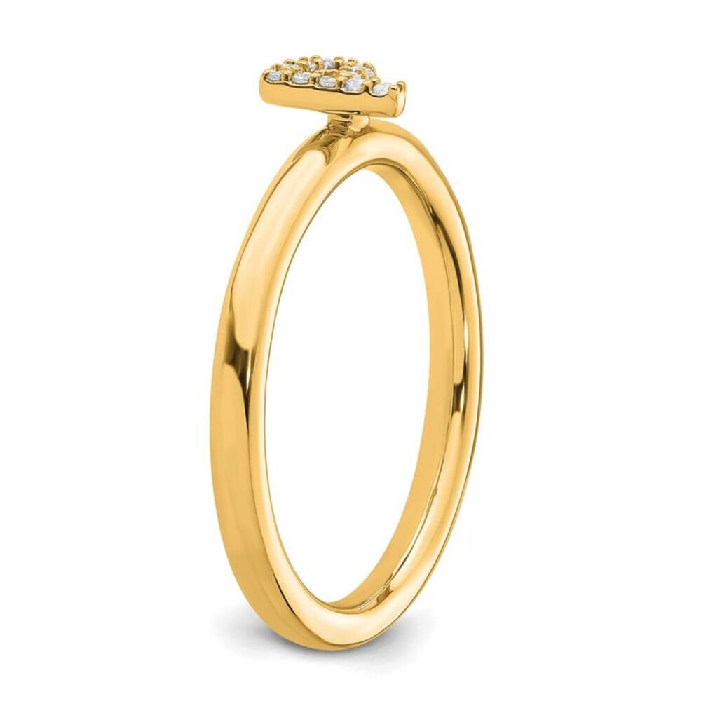 Kazi Luxury 14k Yellow Gold Stackable Diamond Ini… - image 6
